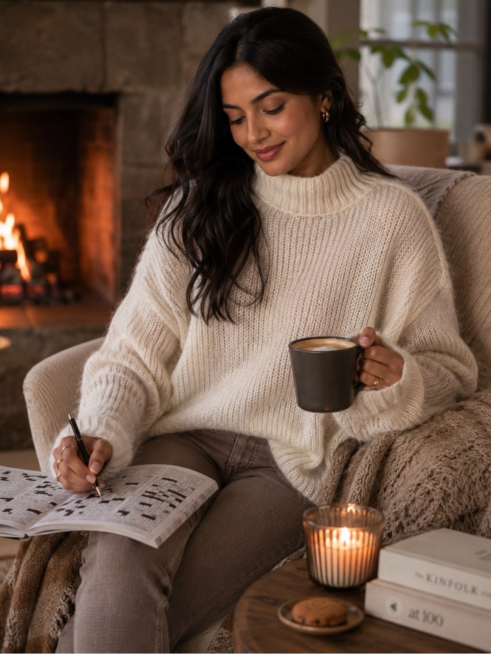 Bella Dahl Cream Turtleneck Knit Sweater